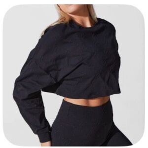 Like New Noli Monogram Jacquard Cropped Sweater - Size S